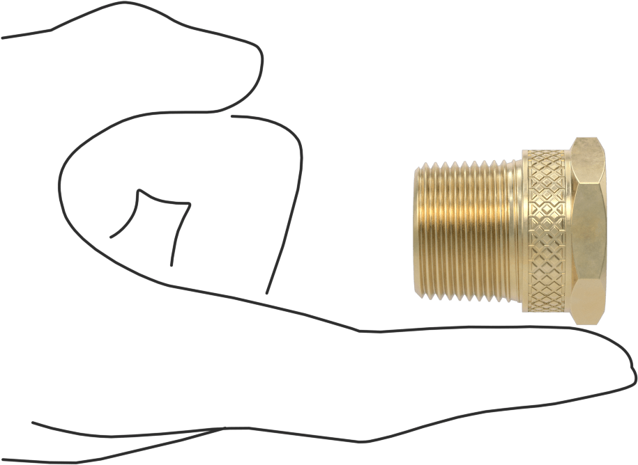 Pirinç Bahçe Hortumu Bağlantı Parçası, Düz Adaptör, 3/4 GHT Dişi x 3/4 NPT Erkek