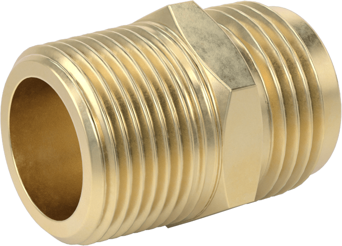 Pirinç Bahçe Hortumu Bağlantı Parçası, Düz Adaptör, 3/4 GHT Erkek x 3/4 NPT Erkek