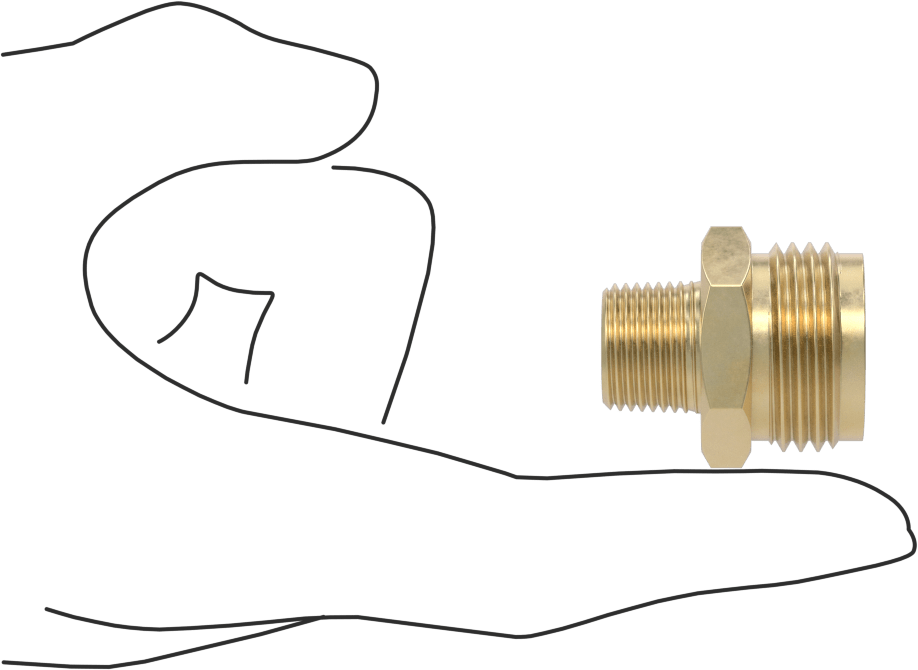 Pirinç Bahçe Hortumu Bağlantı Parçası, Düz Adaptör, 3/4 GHT Erkek x 3/8 NPT Erkek