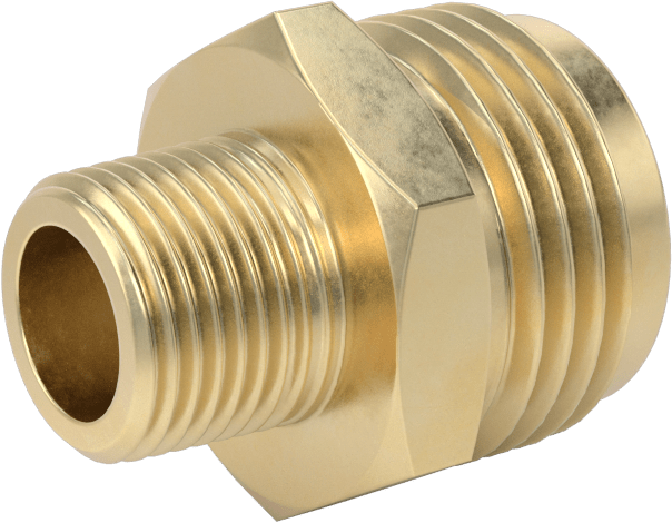 Pirinç Bahçe Hortumu Bağlantı Parçası, Düz Adaptör, 3/4 GHT Erkek x 3/8 NPT Erkek