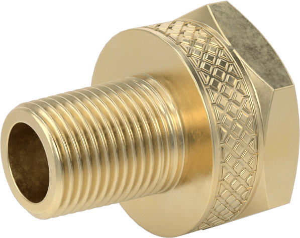 Pirinç Bahçe Hortumu Bağlantı Parçası, Düz Adaptör, 3/4 GHT Dişi x 3/8 NPT Erkek