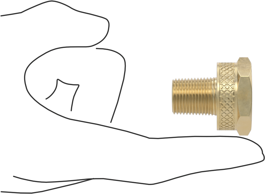 Pirinç Bahçe Hortumu Bağlantı Parçası, Düz Adaptör, 3/4 GHT Dişi x 3/8 NPT Erkek