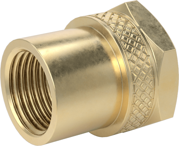 Pirinç Bahçe Hortumu Bağlantı Parçası, Düz Adaptör, 3/4 GHT Dişi x 1/2 NPT Dişi