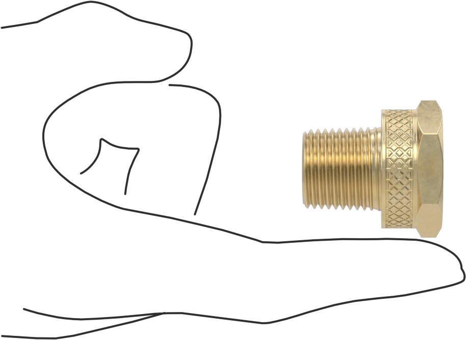 Pirinç Bahçe Hortumu Bağlantı Parçası, Düz Adaptör, 3/4 GHT Dişi x 1/2 NPT Erkek