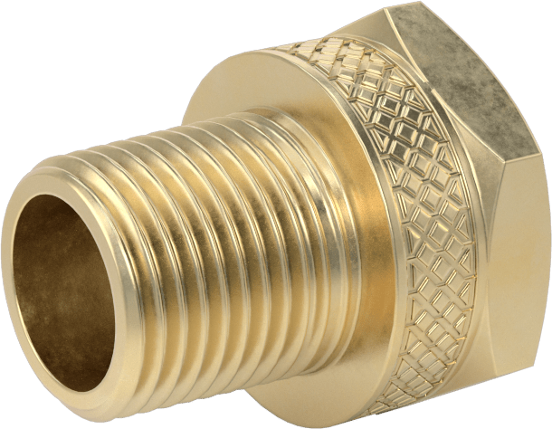 Pirinç Bahçe Hortumu Bağlantı Parçası, Düz Adaptör, 3/4 GHT Dişi x 1/2 NPT Erkek