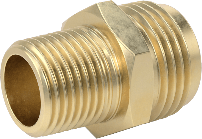 Pirinç Bahçe Hortumu Bağlantı Parçası, Düz Adaptör, 3/4 GHT Erkek x 1/2 NPT Erkek