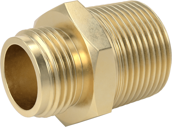 Pirinç Bahçe Hortumu Bağlantı Parçası, Düz Adaptör, 3/4 GHT Erkek x 1 NPT Erkek