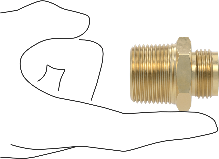 Pirinç Bahçe Hortumu Bağlantı Parçası, Düz Adaptör, 3/4 GHT Erkek x 1 NPT Erkek