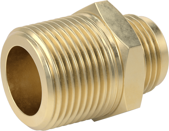 Pirinç Bahçe Hortumu Bağlantı Parçası, Düz Adaptör, 3/4 GHT Erkek x 1 NPT Erkek