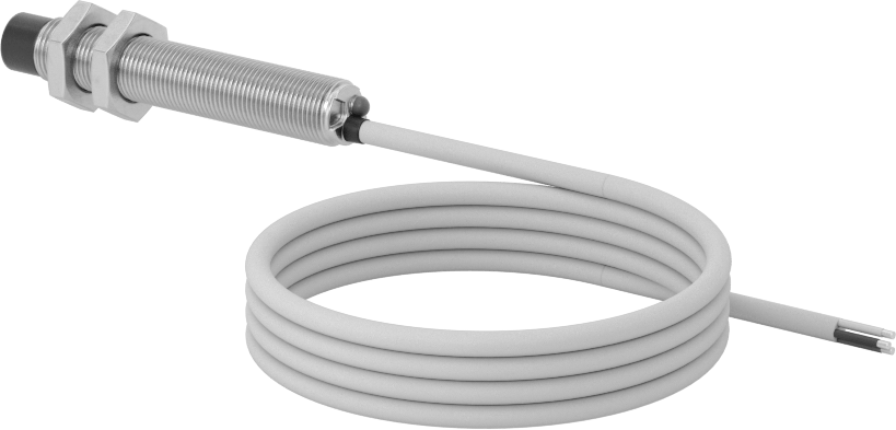Metalik Nesne Yakınlık Anahtarı, AC/DC, Paslanmaz Çelik, Tel Uçlu Çıkıntılı, 12 mm Çap, 1 Kapalı