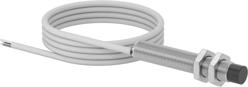 Metalik Nesne Yakınlık Anahtarı, AC/DC, Paslanmaz Çelik, Tel Uçlu Çıkıntılı, 12 mm Çap, 1 Kapalı