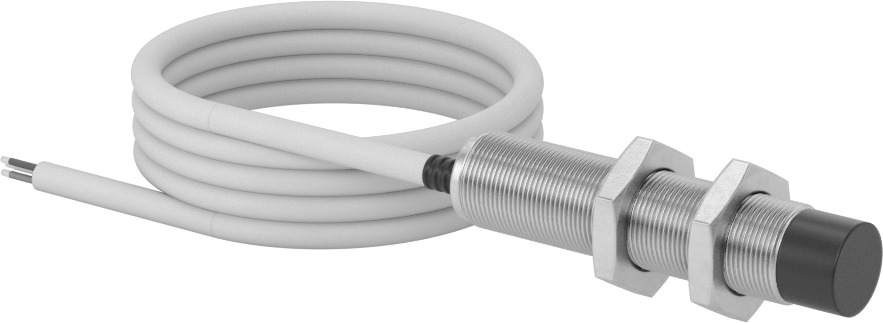 Metalik Nesne Yakınlık Anahtarı, AC/DC, Paslanmaz Çelik, Tel Uçlu Çıkıntılı, 18 mm Çap, 1 Kapalı