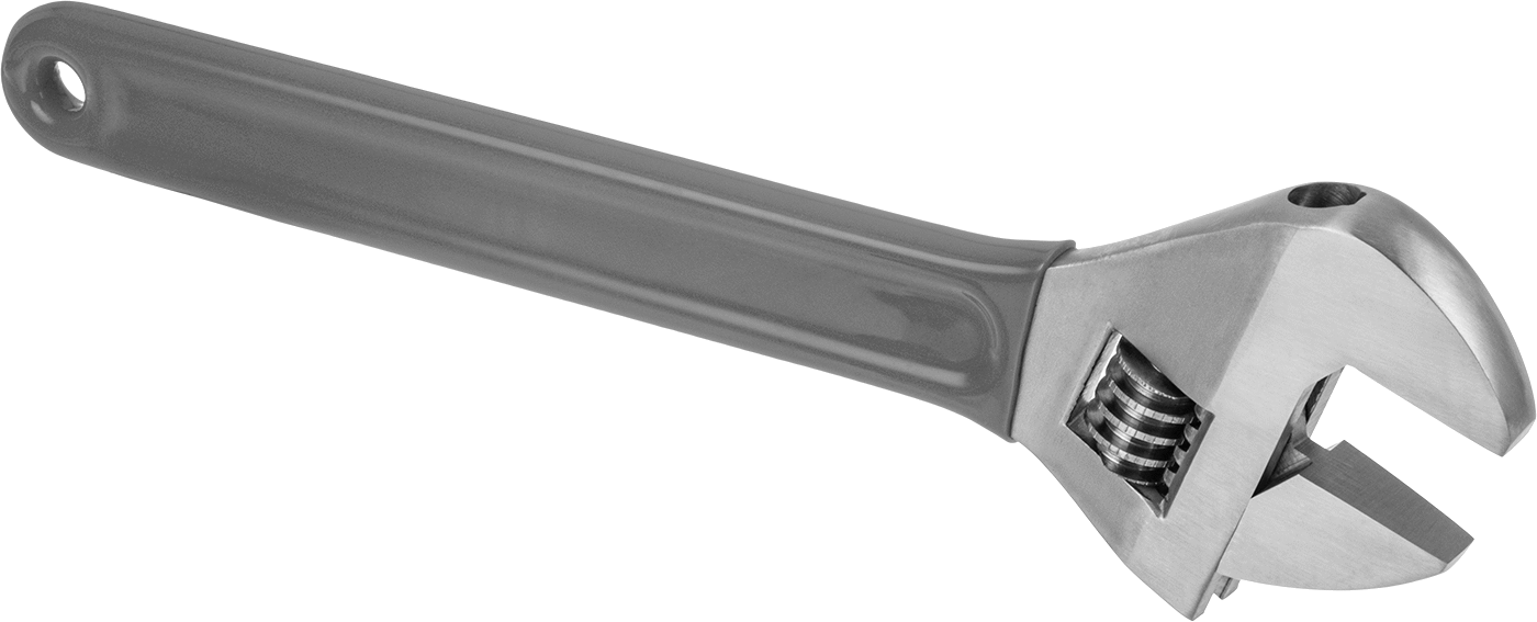 Korozyona Dayanıklı 304 Paslanmaz Çelik Ayarlanabilir Anahtar, Yastıklı Tutamak, 14-3/4" Toplam Uzunluk, 1-13/16" Çene Kapasitesi