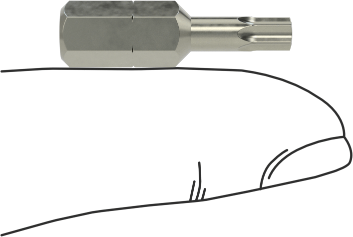 Kurcalamaya Dayanıklı T20 Torx Ucu, 1/4" Altıgen Şaft