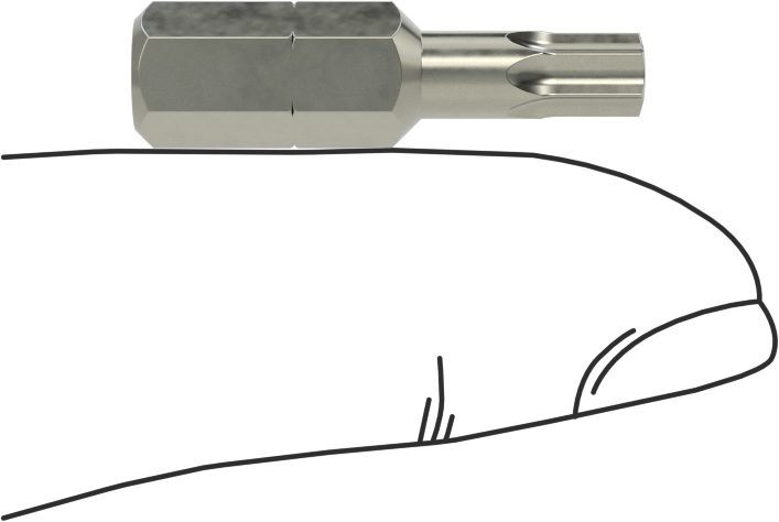 Kurcalamaya Dayanıklı T25 Torx Uç, 1/4" Altıgen Şaft