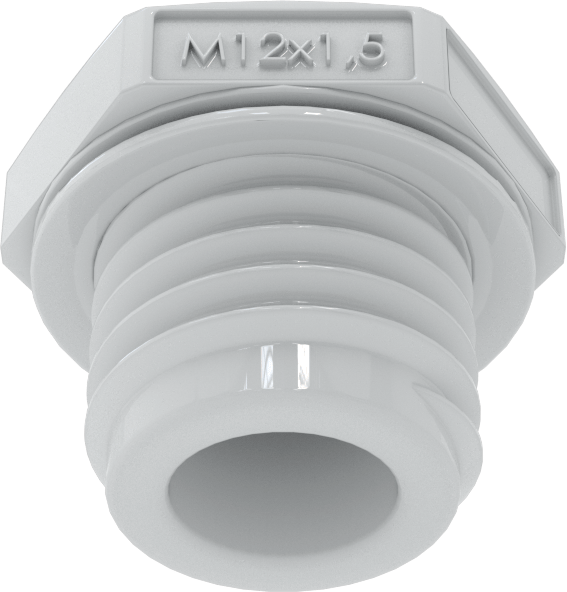 Muhafazalar için Dişli Tapa, Su Geçirmez, M12 x 1,5 mm Diş
