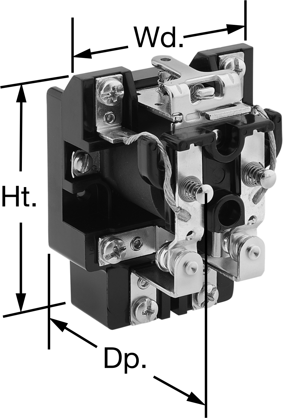 Açık Tip Vidalı Terminal Rölesi, DPDT, 8 Terminal, 120V AC Giriş