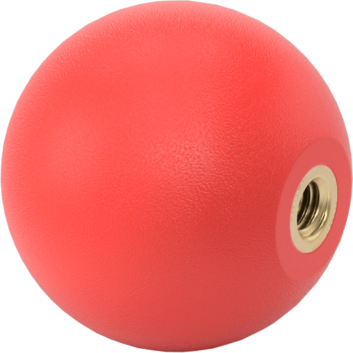 Kırmızı Polipropilen Top Düğme, 5/16"-18 Dişli Delik, 1-7/8" Baş Çapı