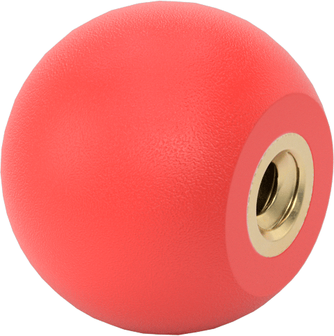 Kırmızı Polipropilen Top Düğme, 5/16"-18 Dişli Delik, 1-1/4" Baş Çapı