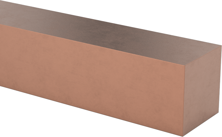 Elektrik İletken Tungsten Bakır Çubuk, 1/2“ Kalınlık x 1/2” Genişlik x 8" Uzunluk