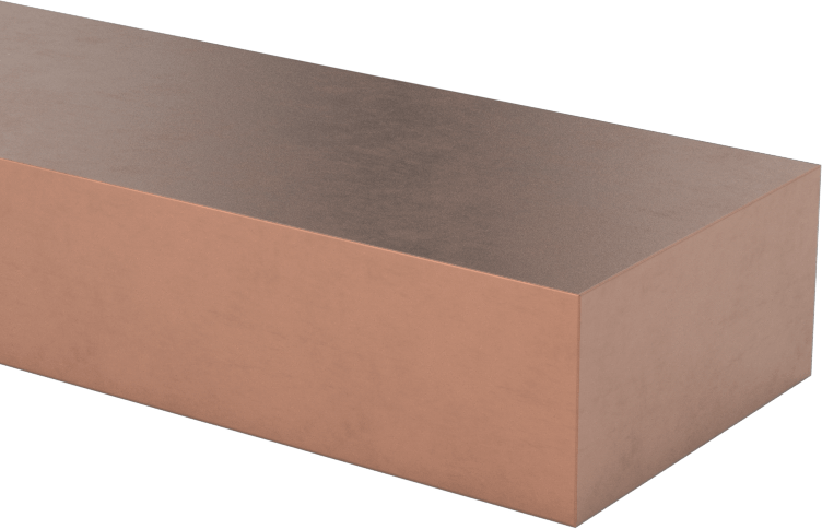 Elektrik İletken Tungsten Bakır Çubuk, 1/2“ Kalınlık x 1” Genişlik x 8" Uzunluk