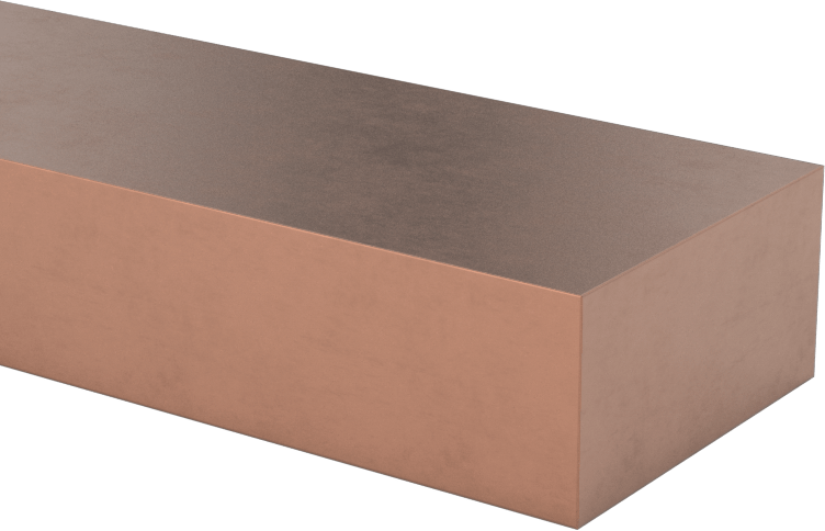 Elektrik İletken Tungsten Bakır Çubuk, 1/2“ Kalınlık x 1” Genişlik x 12" Uzunluk