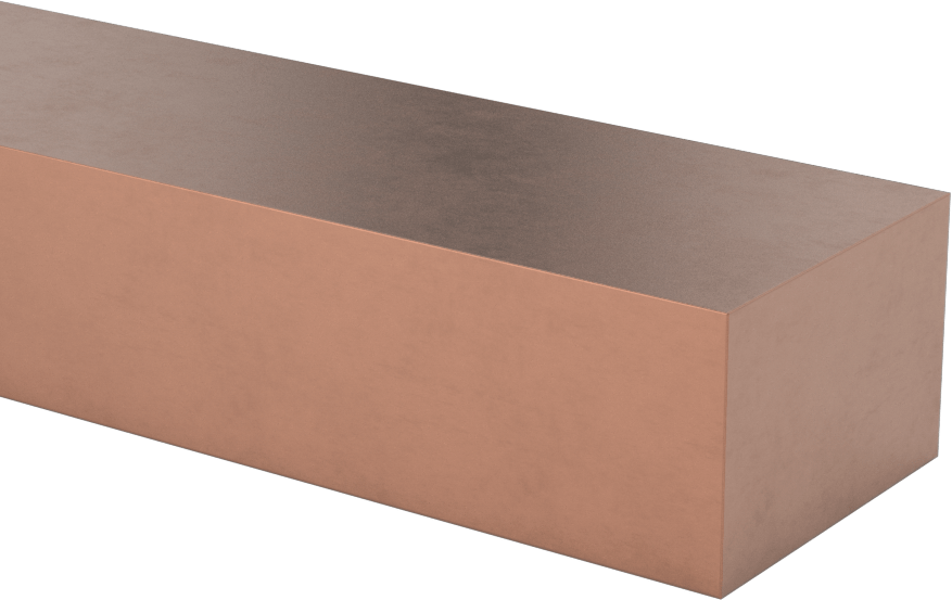 Elektrik İletken Tungsten Bakır Çubuk, 1“ Kalınlık x 1-1/2” Genişlik x 8" Uzunluk