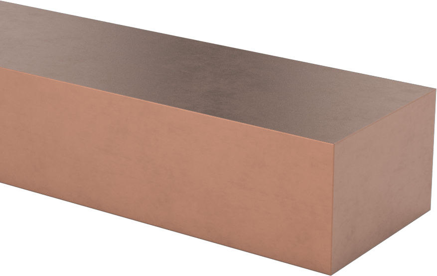 Elektrik İletken Tungsten Bakır Çubuk, 1“ Kalın x 1-1/2” Geniş x 12" Uzun