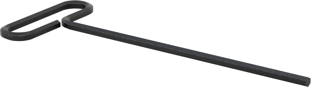 Düz Tutamaklı Döngülü T Saplı Altıgen Anahtar, 1/4" Tahrik Boyutu, 10-1/4" Toplam Uzunluk