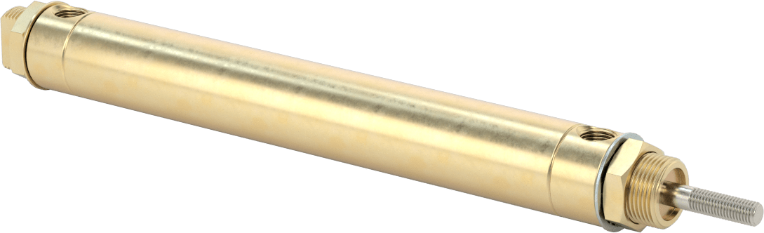 Darbeye Dayanıklı Yuvarlak Gövdeli Hava Silindiri, Evrensel Montaj, 7/8" Çap, 5" Strok Uzunluğu
