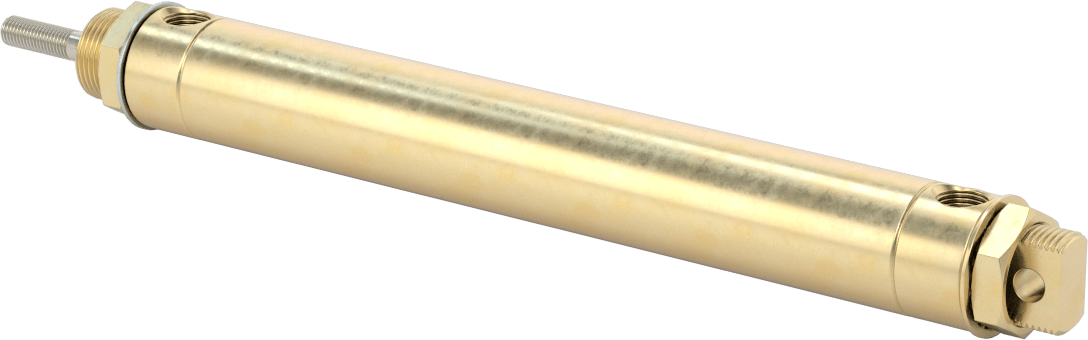 Darbeye Dayanıklı Yuvarlak Gövdeli Hava Silindiri, Evrensel Montaj, 7/8" Çap, 5" Strok Uzunluğu
