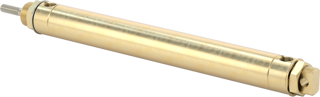 Darbeye Dayanıklı Yuvarlak Gövdeli Hava Silindiri, Evrensel Montaj, 7/8" Çap, 6" Strok Uzunluğu