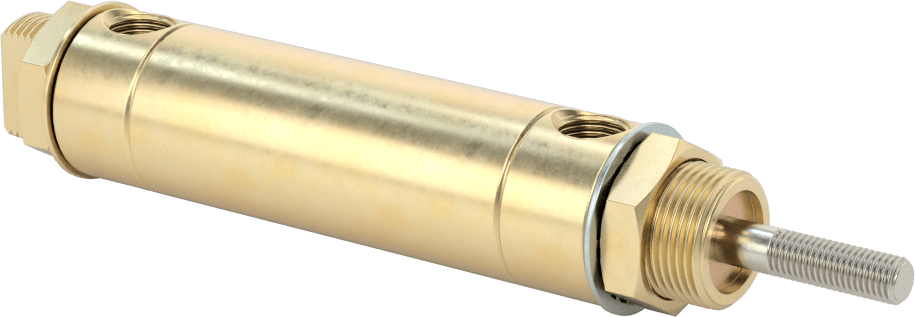 Darbeye Dayanıklı Yuvarlak Gövdeli Hava Silindiri, Evrensel Montaj, 7/8" Çap, 1" Strok Uzunluğu