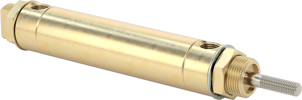 Darbeye Dayanıklı Yuvarlak Gövdeli Hava Silindiri, Evrensel Montaj, 7/8" Çap, 2" Strok Uzunluğu