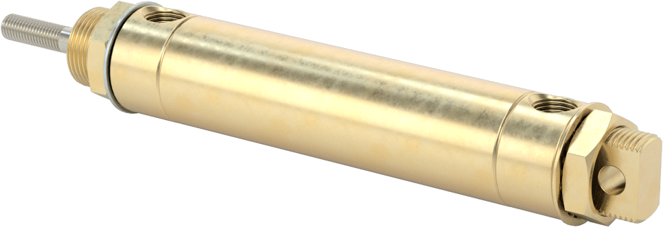 Darbeye Dayanıklı Yuvarlak Gövdeli Hava Silindiri, Evrensel Montaj, 7/8" Çap, 2" Strok Uzunluğu