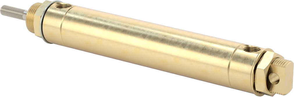 Darbeye Dayanıklı Yuvarlak Gövdeli Hava Silindiri, Evrensel Montaj, 7/8" Çap, 3" Strok Uzunluğu