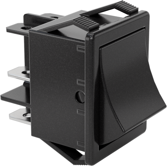 Kanatlı Anahtar, 2 Konum, 7/8" Kesik Genişliği, 6 Terminal, 20A@125V AC