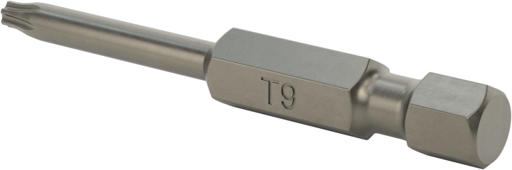 Torx Ucu, Elektrikli Aletler için 1/4" Altıgen Şaft, T9 Boyutu, 2" Toplam Uzunluk
