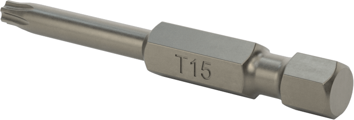 Torx Ucu, Elektrikli Aletler için 1/4" Altıgen Şaft, T15 Boyutu, 2" Toplam Uzunluk