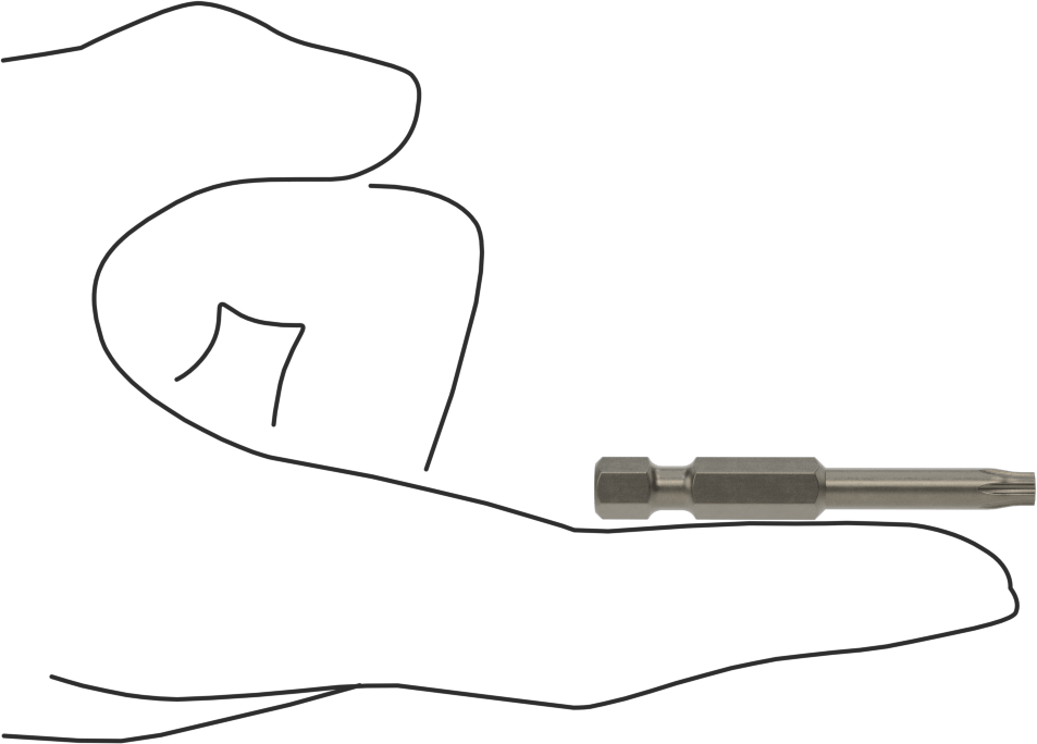Torx Ucu, Elektrikli Aletler için 1/4" Altıgen Şaft, T20 Boyutu, 2" Toplam Uzunluk