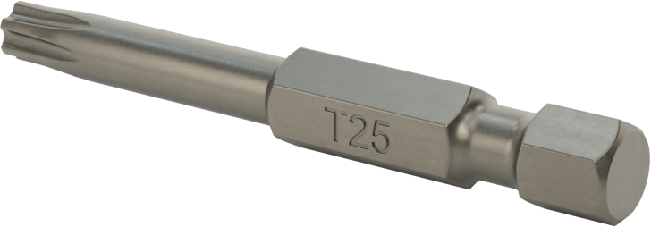 Torx Ucu, Elektrikli Aletler için 1/4" Altıgen Şaft, T25 Boyutu, 2" Toplam Uzunluk