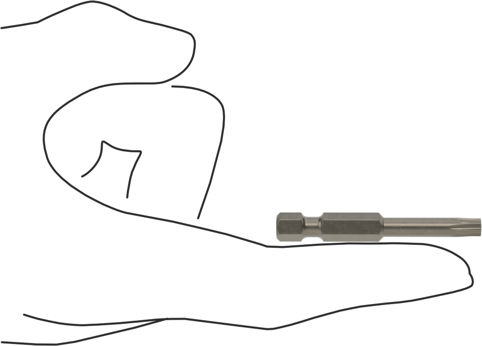 Torx Ucu, Elektrikli Aletler için 1/4" Altıgen Şaft, T25 Boyutu, 2" Toplam Uzunluk