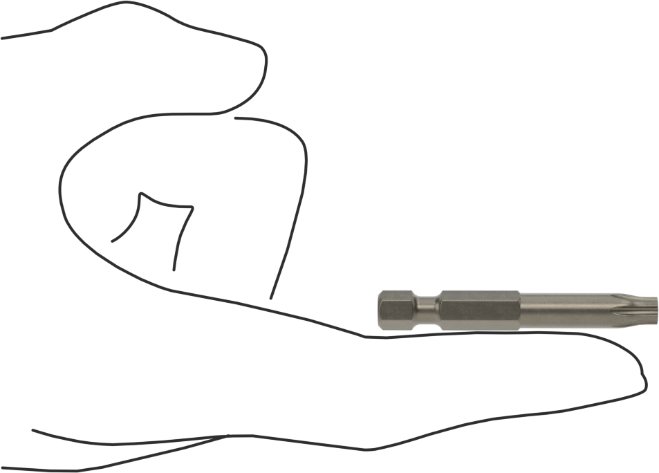 Torx Ucu, Elektrikli Aletler için 1/4" Altıgen Şaft, T27 Boyutu, 2" Toplam Uzunluk