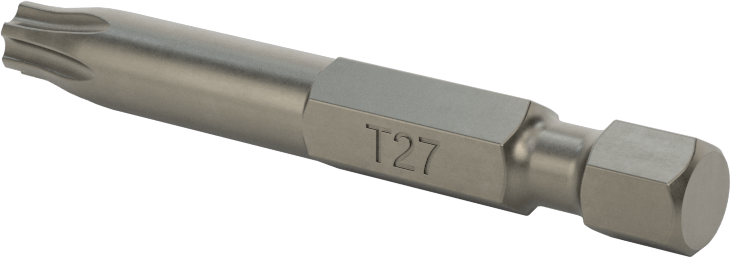 Torx Ucu, Elektrikli Aletler için 1/4" Altıgen Şaft, T27 Boyutu, 2" Toplam Uzunluk