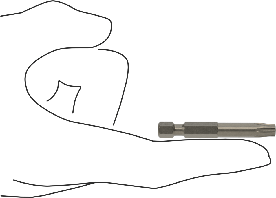 Torx Ucu, Elektrikli Aletler için 1/4" Altıgen Şaft, T30 Boyutu, 2" Toplam Uzunluk