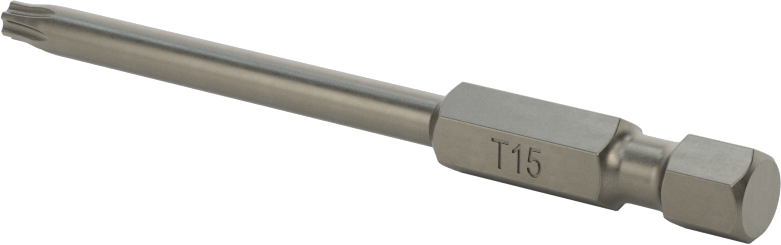 Torx Ucu, Elektrikli Aletler için 1/4" Altıgen Şaft, T15 Boyutu, Toplam 2,75 inç Uzunluk