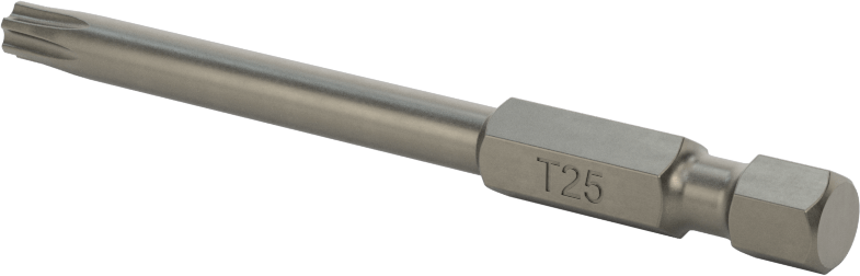 Torx Ucu, Elektrikli Aletler için 1/4" Altıgen Şaft, T25 Boyutu, Toplam 2,75 inç Uzunluk