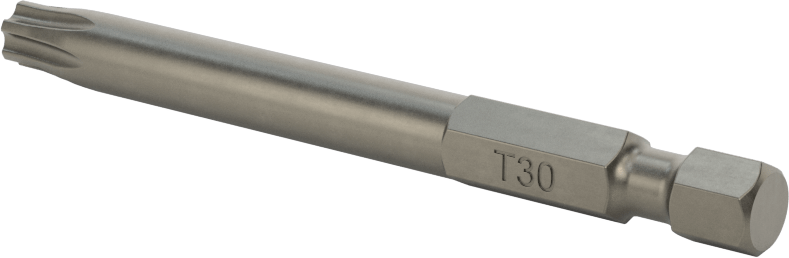 Torx Ucu, Elektrikli Aletler için 1/4" Altıgen Şaft, T30 Boyutu, Toplam 2,75 inç Uzunluk