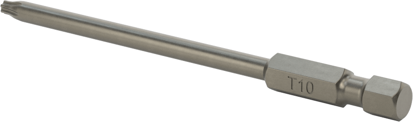 Torx Ucu, Elektrikli Aletler için 1/4" Altıgen Şaft, T10 Boyutu, 3,5 inç Toplam Uzunluk