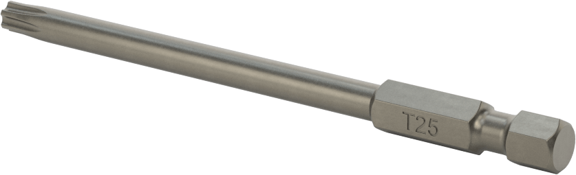 Torx Ucu, Elektrikli Aletler için 1/4" Altıgen Şaft, T25 Boyutu, 3,5 inç Toplam Uzunluk